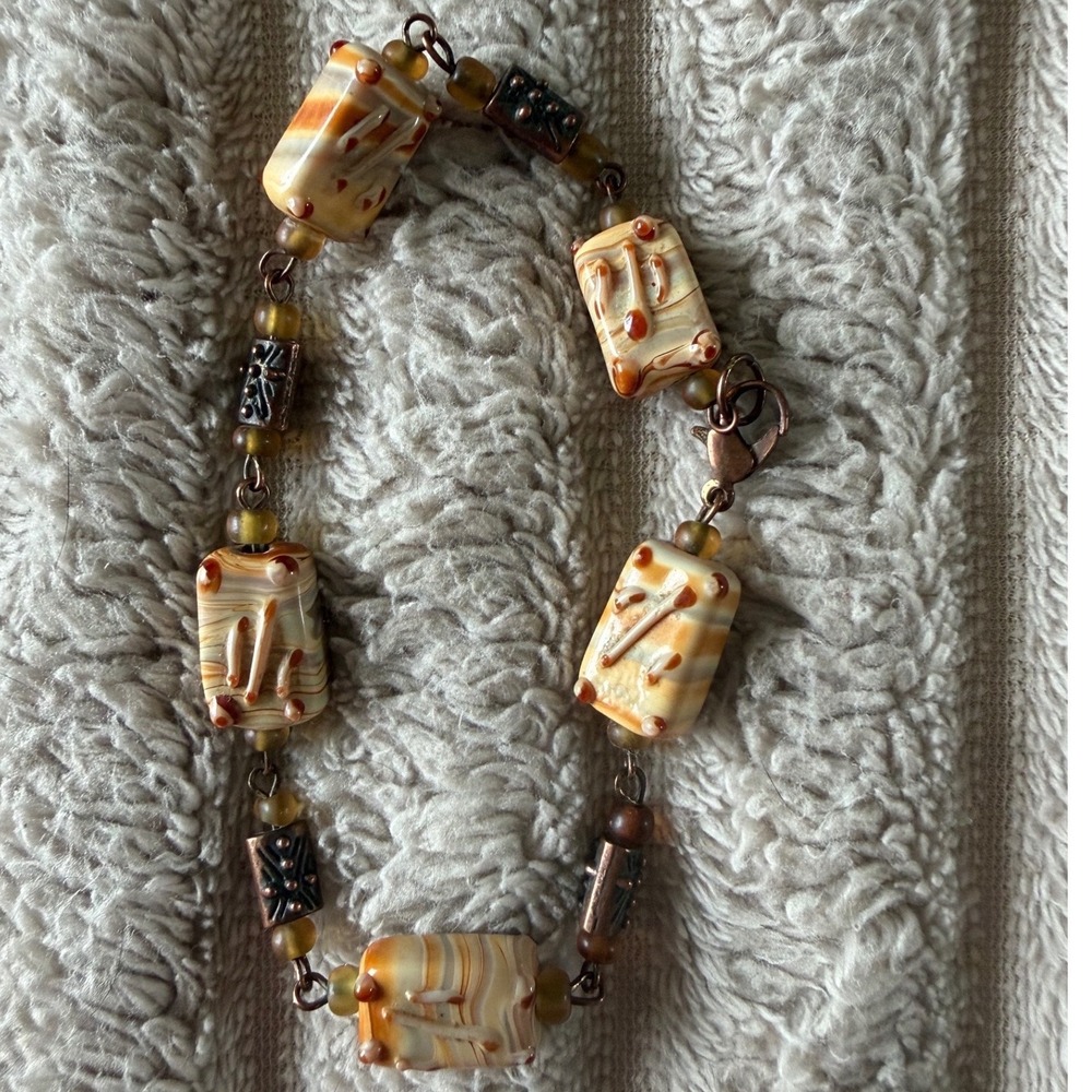 Bohemian Artisan Glass Handcrafted The Serengeti Bracelet Maggie Ann Creations